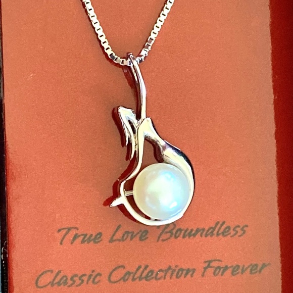 CASOTY 925 STERLING SILVER Mermaid with Freshwater Cultured Pearl Necklace - Picture 8 of 10